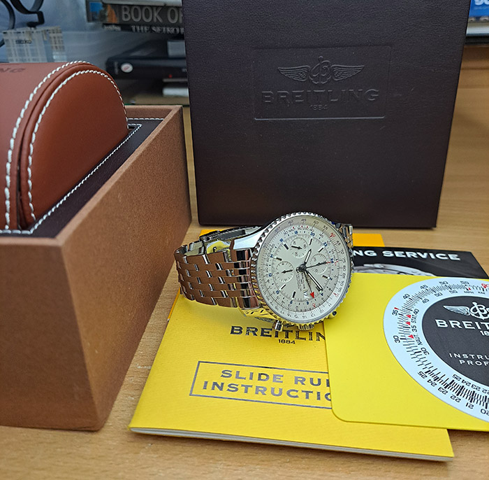 XL Breitling 1884 Chronometre Navitimer World Wristwatch Ref. A24322